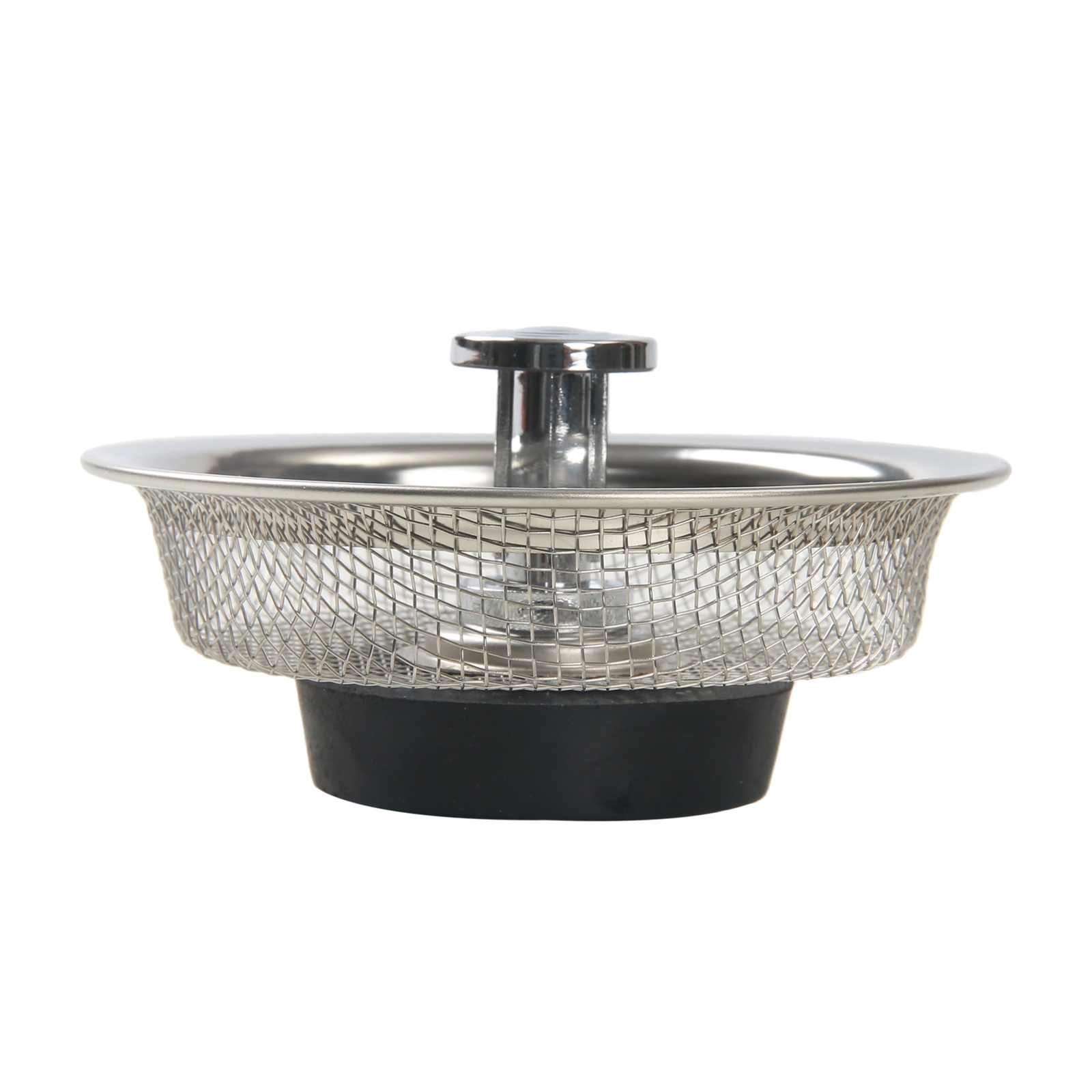 (3 pack) Mainstays Stainless Steel Mesh Sink Strainer with Rubber Stopper Silver