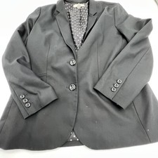 Chicos City Chic Black Blazer Polka Dot Lining Size 2/Large