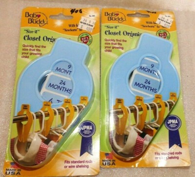 TWO packs: Baby Buddy Size-It Closet Organizers - Baby Clothes Dividers Nursery 