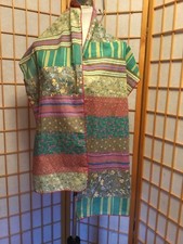 Sacred Threads Scarf Made In India Cotton Light Weight Rectangle 69  x 13  EUC