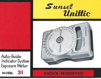 Instruction Manual Booklet - Sunset Unittic - 31 - Exposure Meter (CI310) S