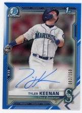 2021 Bowman Chrome Prospect Autograph Auto Blue /150 Tyler Kennan #TK Mariners
