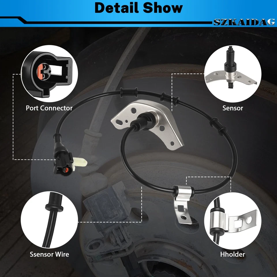 Sensor de velocidad de rueda ABS del lado del pasajero delantero para 99-04 FORD E250 E350 Super Duty Foto 3 de 4