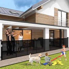 200" Retractable Baby Gates Extra Wide for Large Opening, 41" Extra Tall Retr...