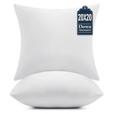 puredown  20x20 Throw Pillow Inserts Set of 2   20 X 20 Inch, White