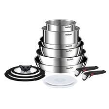 Image of Tefal Ingenio Emotion 13 Piece Stainless Steel Pan Set - Silver (L897SD74)