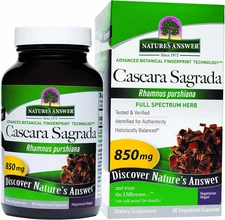 Nature'S Answer Cascara Sagrada Bark Vegetarian Capsule Pills, 90-Count | Digest