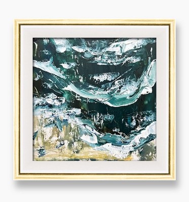 Cape Cod Moody Ocean Abstract Artwork   Coastal Chic Wall Art Framed Decor Gift