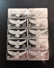 TEN 5-GRAM .999 FINE SILVER MONARCH EAGLE BARS-FREE SHIPPING--50Grams of SILVER
