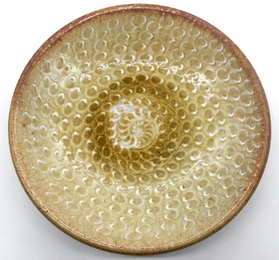 Vintage Studio Art Pottery Textured Glazed Ceramic Bowl 11'' Signed Handmade