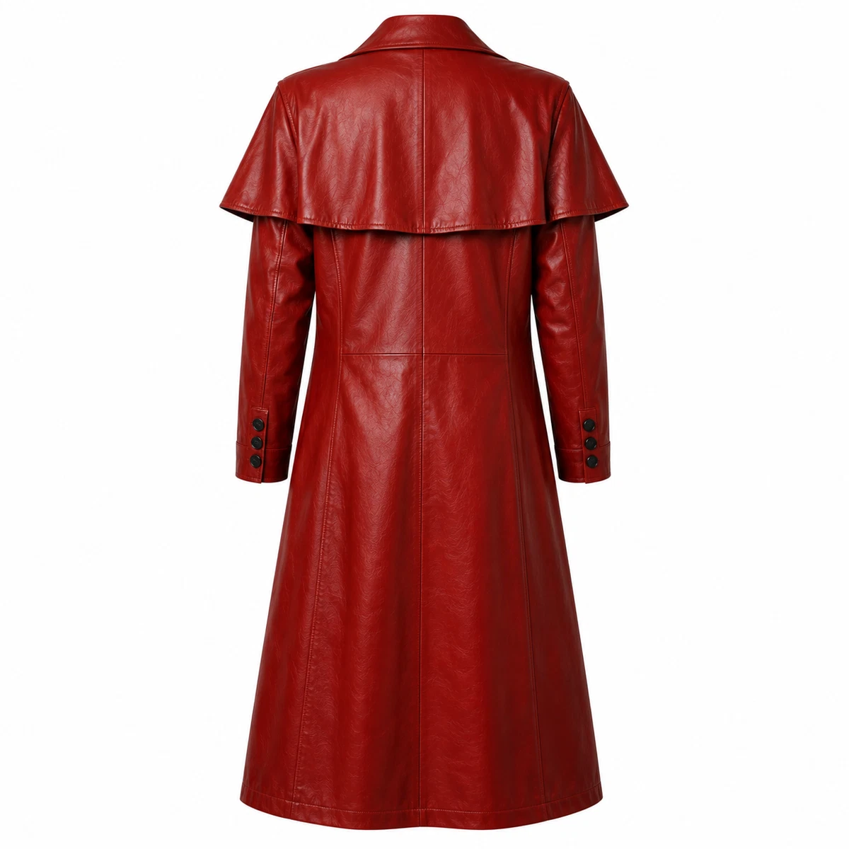 Trench Coats Red Leather Outer Shell Coats, Jackets & Vests for