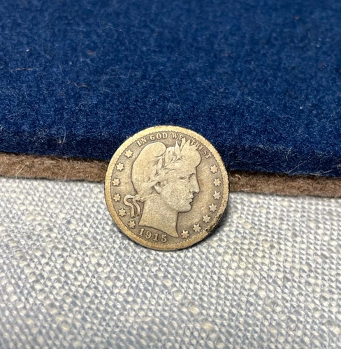 (#101976) Barber Quarter: 1915.  VG