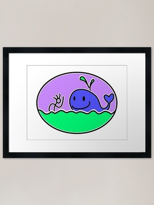 whale hello - hello whale HOLA BALL Framed Wall Art Poster Canvas Print Picture