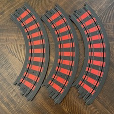 Tyco H O Slotcar Track 9 R 1/4 Circle No B5831 Red Painted Stripes Qty 3