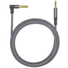 3.5mm to 2.5mm Aux Audio Cable 6.6FT , 90 Degree Right Cord 1-Pack, Grey