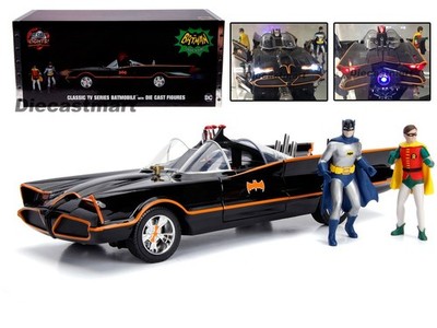 Jada 1:18 Classic TV Series 1966 Batmobile with Lights Batman and