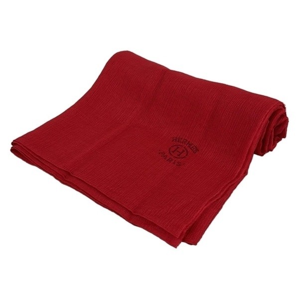 HERMES Large Scarf Rectangle Solid Cashmere and S… - image 13