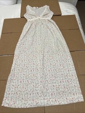 Nightgown Union Made VTG Nightie Sz S 10-12 Rayon Traditional Maxi Floral Lined