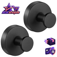 Wandhaken Saugnapf Edelstahl Schwarz Extra Stark Ohne Bohren Badezimmer 2 StüCk