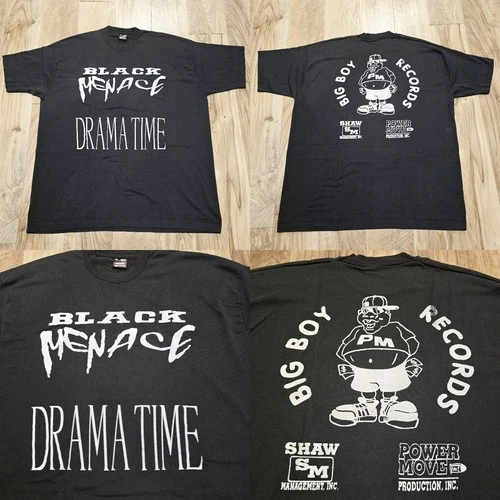 90s BLACK MENACE Drama Time T Shirt XXL Big Boy Records 1990s vintage concert t-shirt, vintage, size XXL, single stitch, B+ condition