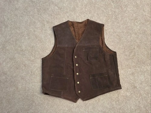 Vintage Leather Buckboard Vest NWOT - product listing photo