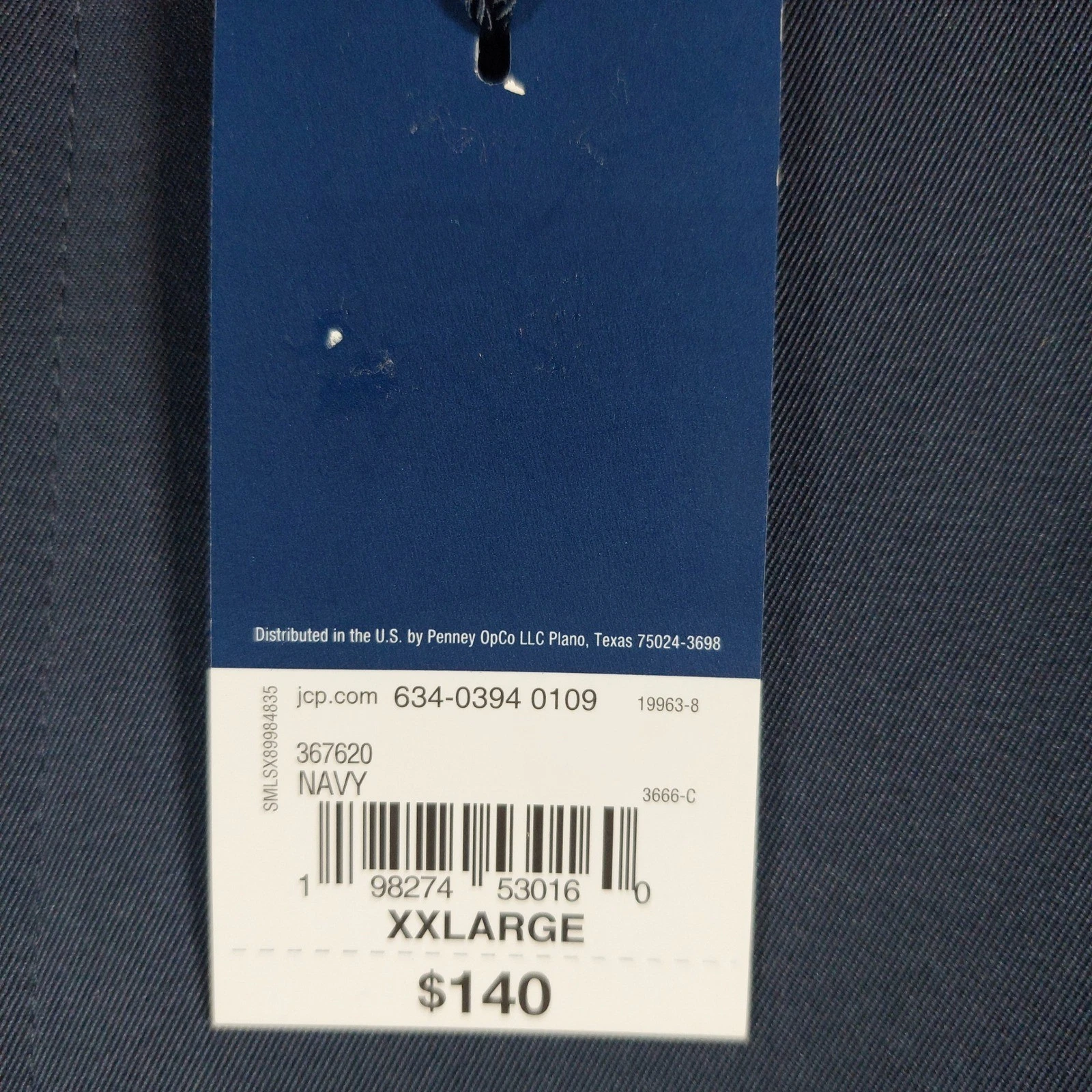 Stafford Rain Coat Men XXL Navy Blue Regular Fit Solid Button Front Lined New image 8