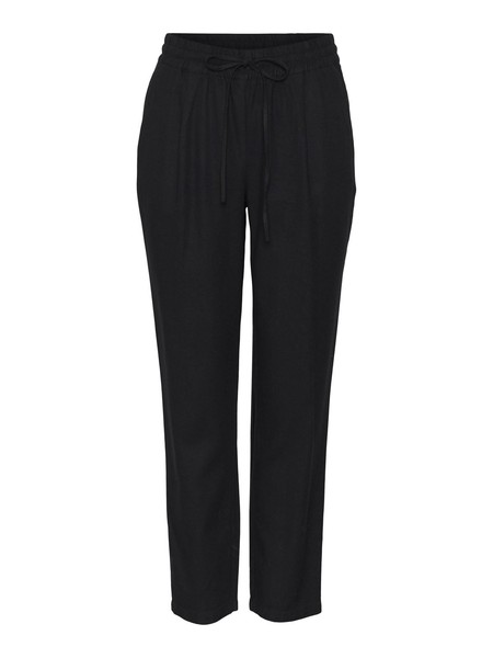 Vero Moda Damen Leinen Stoffhose Casual Schlupfhose Ankle Pants Schwarz L-image
