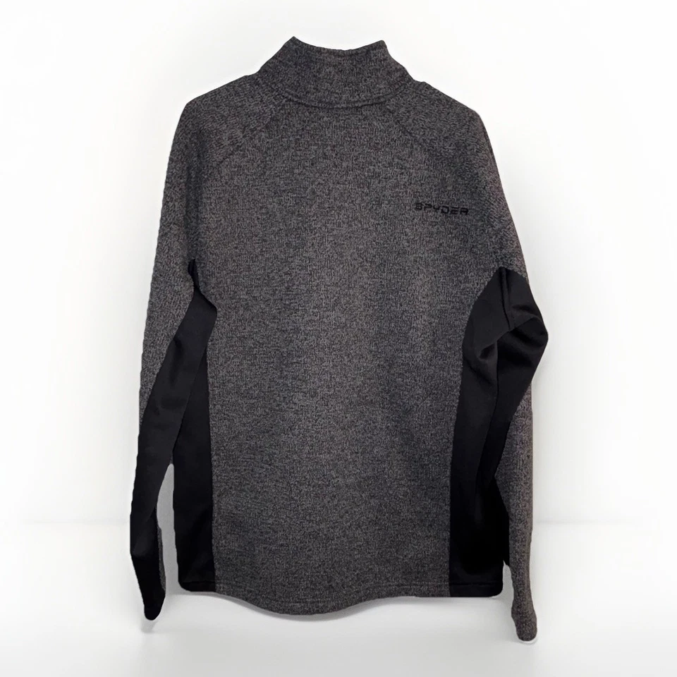 Spyder Men's Half Zip Sweater Gait Knit Pullover Jacket Black Gray Size XL - Image 3 of 4