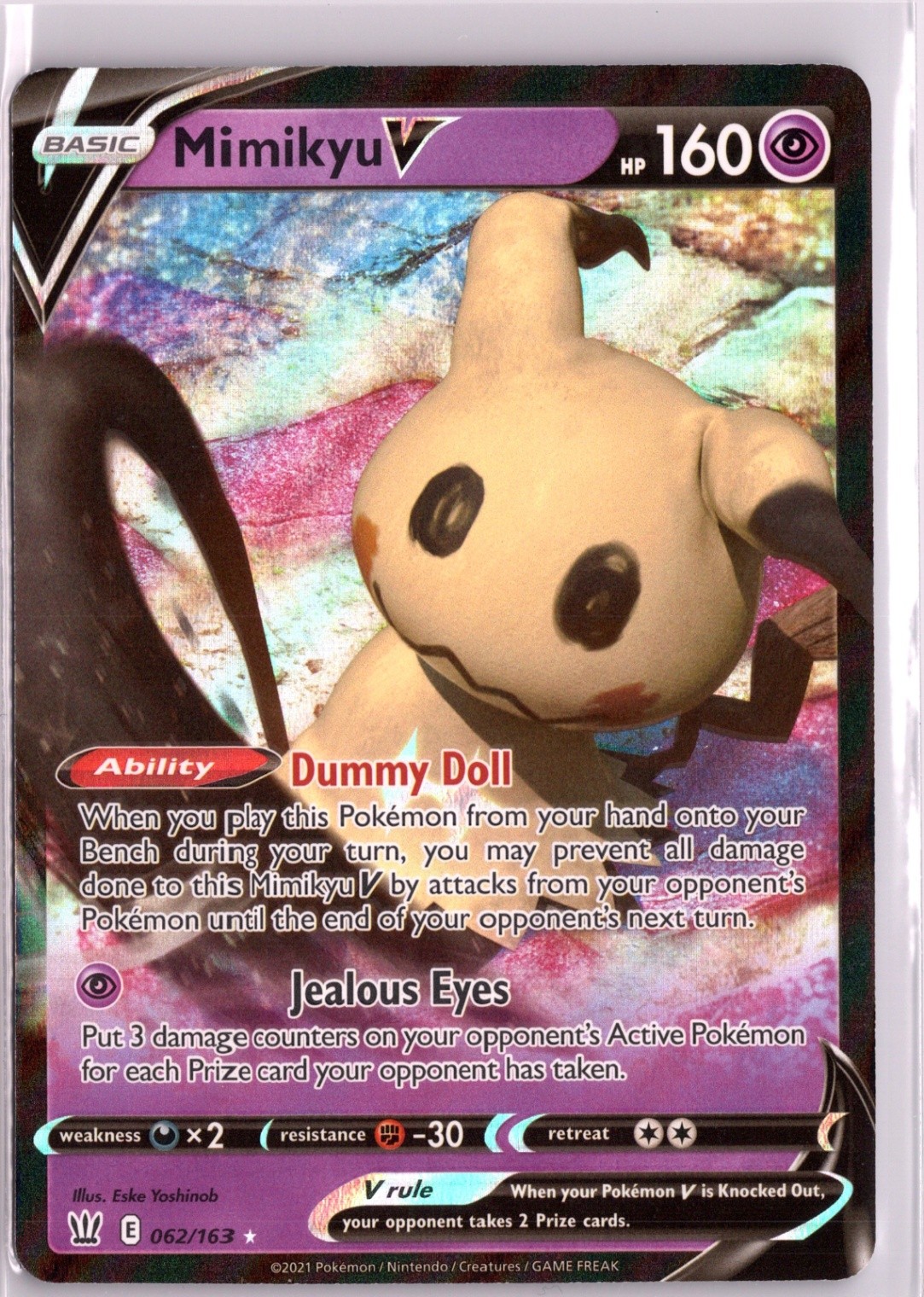 Mimikyu V Ultra Rare SWSH05: Battle Styles 062/163 NM