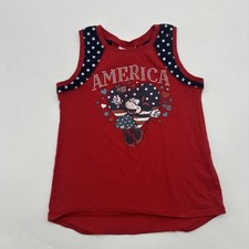 Disney Tank Top Girls S Red Graphic Print Logo Minnie 100 Cotton. 37519