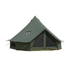 Canvas Bell Tent, Yurt with Stove Jack, Waterproof and Breathable Glamping Wa...