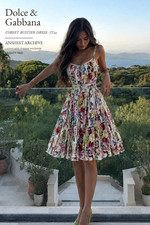 Dolce & Gabbana SS2011 Floral Mimosa Print D&G Corset Bustier Dress IT42