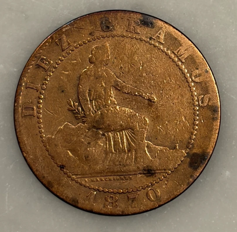 Spain 10 Centimos 1870 for sale | eBay