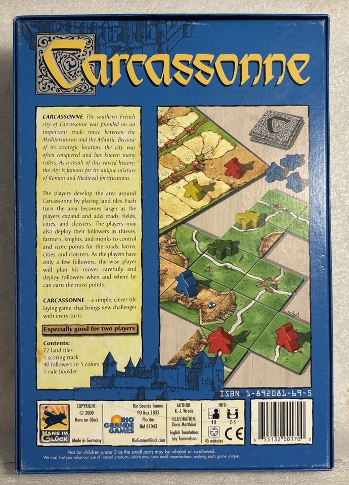 Carcassonne Board Game Rio Grande Games Complete - Image 2 of 2