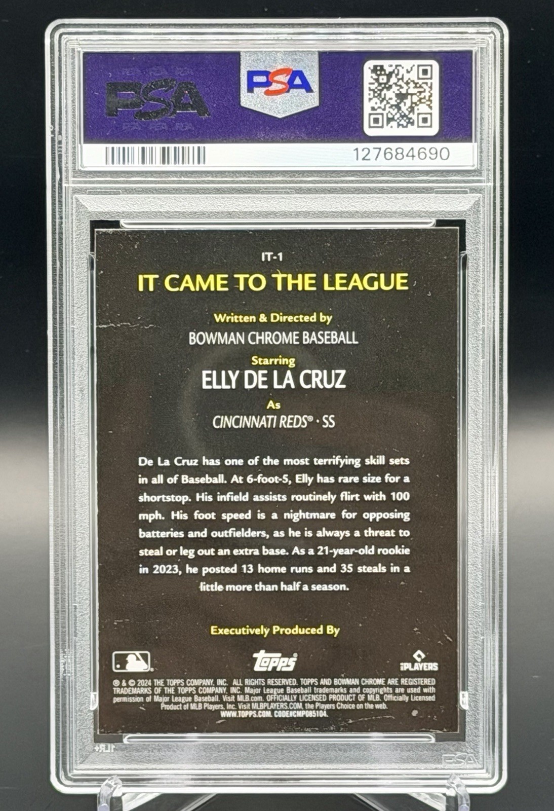 2024 BOWMAN CHROME #IT1 ELLY DE LA CRUZ - IT CAME TO THE LEAGUE - PSA 9 view 2