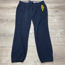 Abercrombie  Fitch Sweatpants Mens M Navy Blue AF Football Graphic Joggers