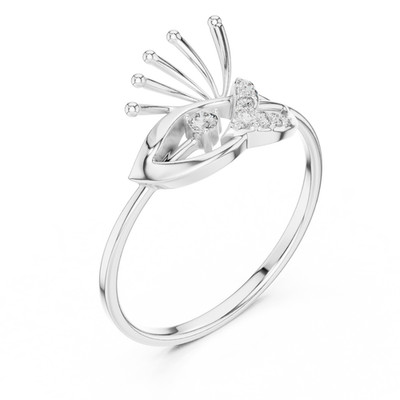 Natural Certified VVS1 Round Diamond Ring 925 Silver Women Engagement Jewelry