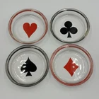 VTG Federal Glass 1950's Coasters Playing Card Design Ashtrays Set of 4 Poker
