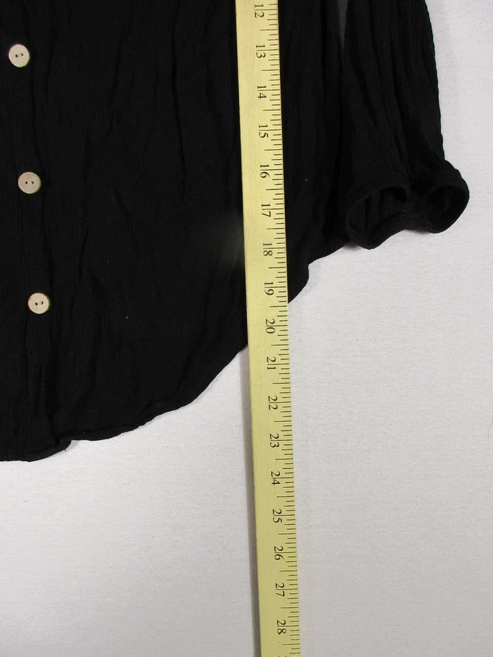 Ambiance женщин блузка на пуговицах плеча длинным рукавом размер M черный - Изображение 4 из 4
