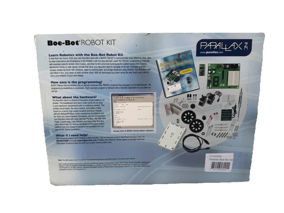 Parallax 28832 Programmable Boe-Bot Robot Kit - USB Version (non-solder) NEW - Image 3 of 4