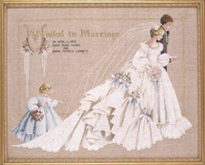 Lavender Lace Cross Stitch The Wedding LL19 Semi Kit chart,linen,beads...