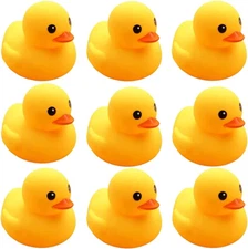 Yellow Rubber Ducks, 10Pcs Preschool Bath Toys Bathtub Floating Squeaky Ducki...