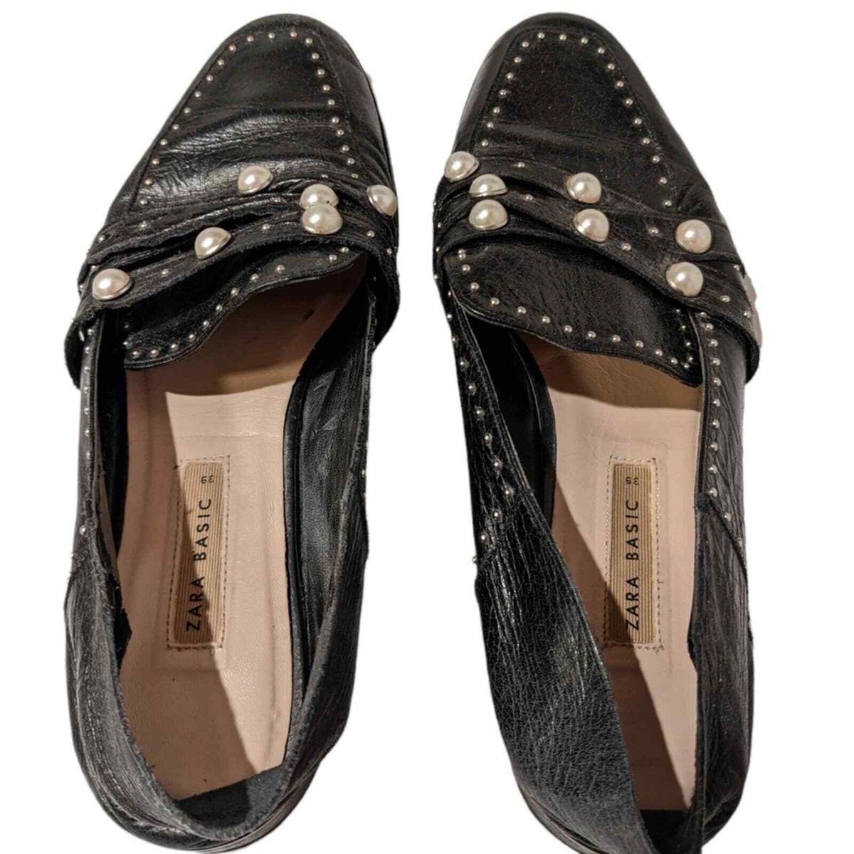 Zara Black Beaded Loafers 39 | eBay Zara Black Beaded Loafers 39 | eBay