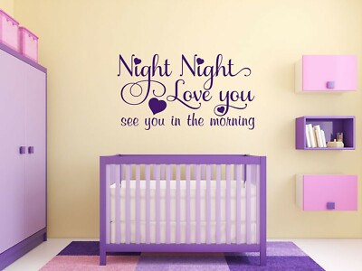 Wandzitat ''Nacht Nacht'' Kinder Haus Schlafzimmer Wandbild Aufkleber Zitat Vinyl Aufkleber