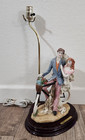 Vintage OK Collection Resin Figural Table Lamp (no shade) Gent & Lady W/ Bike