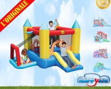 4 IN 1 HAPPY HOP CASTELLO GONFIABILE, SALTARE SCIVOLO VASCA E PALLINE CANESTRO 