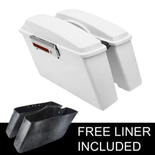 White Hard Saddlebags Fit For Harley Touring Electra Road Glide King 1994-2013