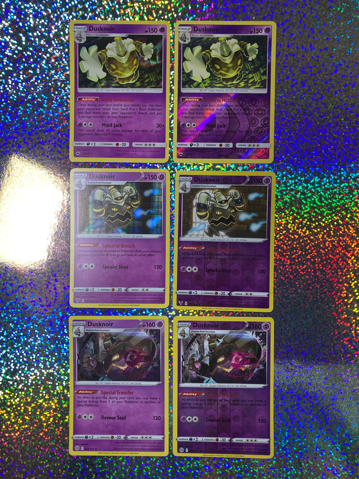 Pokemon TCG Burning Shadows Rare Holo & Reverse Holo 53/147 Dusknoir + Bonus