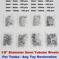 For Tonka Semi Tubular Rivets 1/8" Diameter - Toy Parts Toy Restoration 800PCS