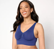 Anybody Women Bra Sz S Intimates Wirefree Cuplift Seamless Indigo Blue A639397